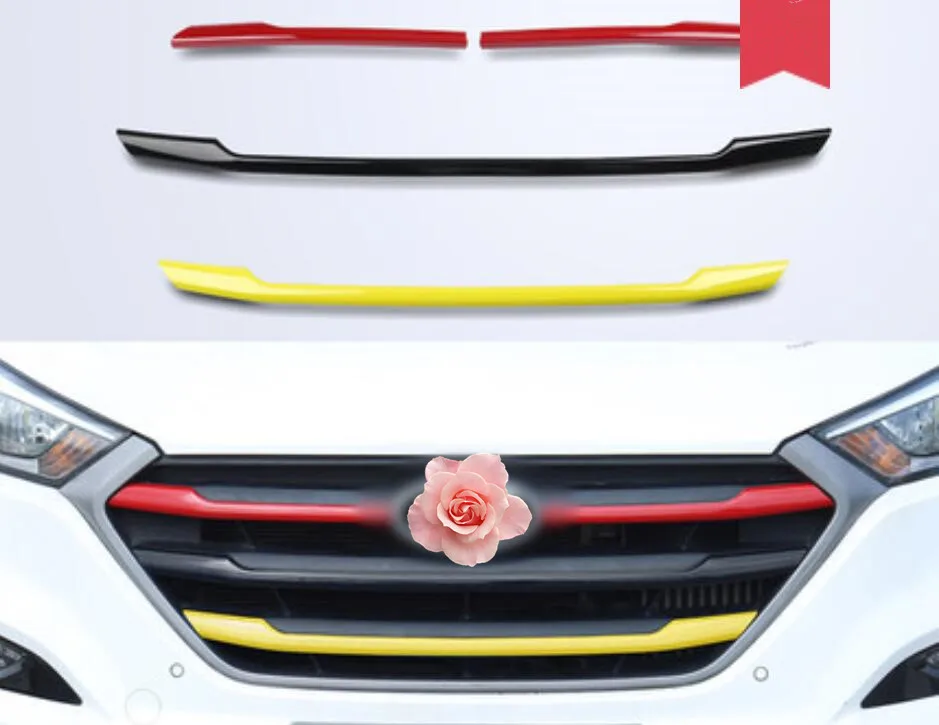 Для hyundai Tucson- ABS решетка Трехцветная средняя сетка цвет декоративные блестки набор аксессуаров автостайлинг