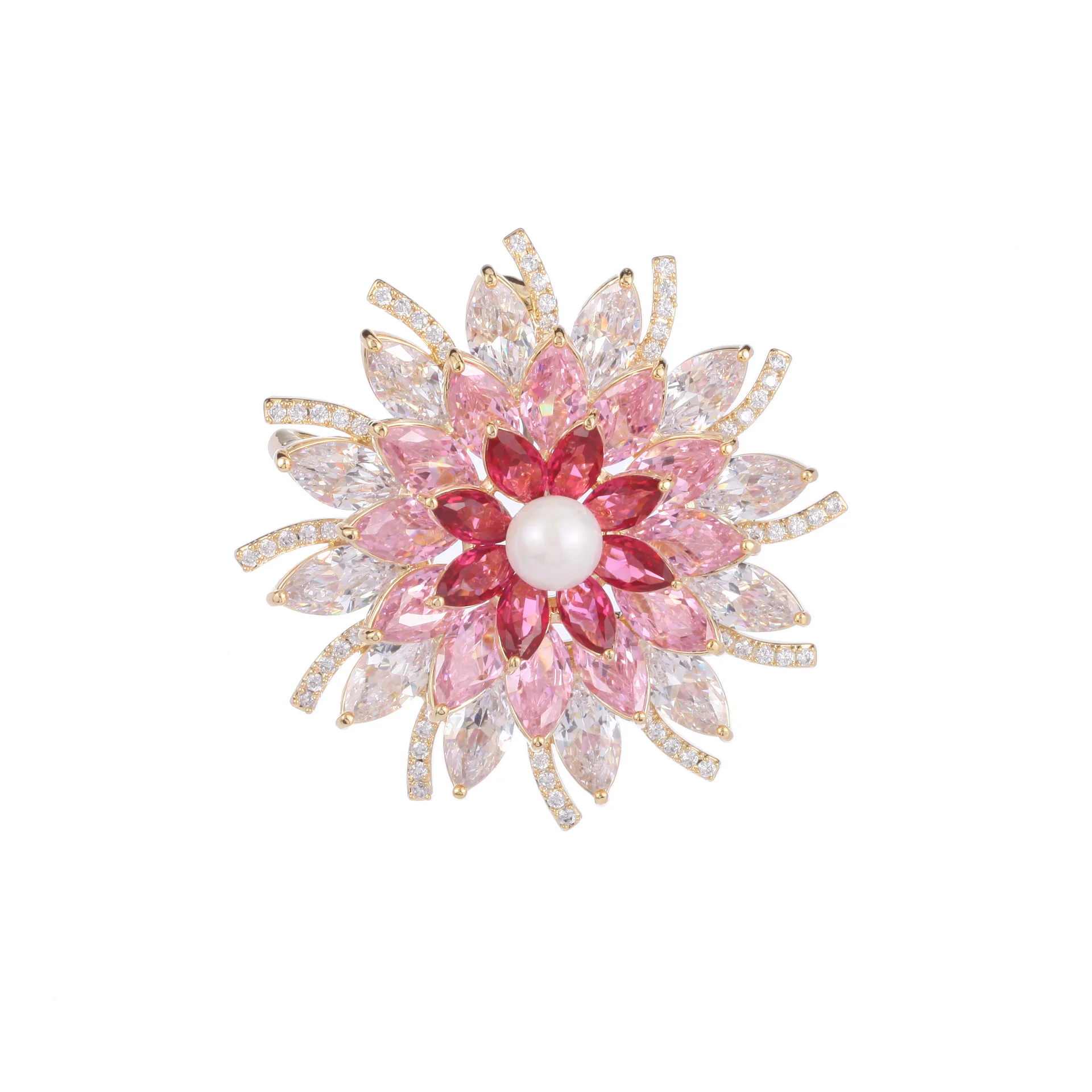 2022 Trend Snowflake Brooches Pins Luxury Jewelry брошь broche Marque Shining Crystal Cubic Zirconia Flower Corsage For Wedding