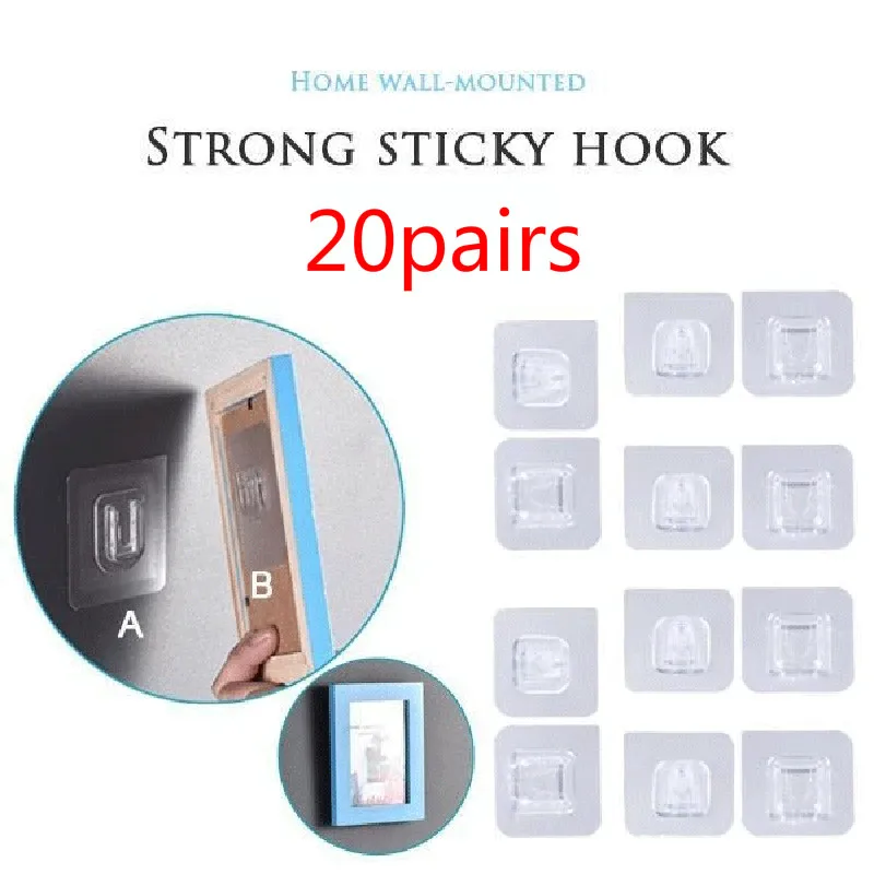 Ganchos de pared adhesivos de doble cara, colgador transparente fuerte, ventosa de ventosa, soporte de almacenamiento de pared para cocina y baño
