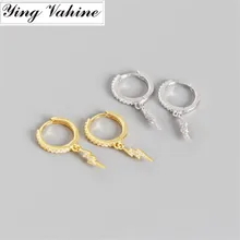 Ying vahine 925 пробы серебряные цирконы подвеска с молнией серьги-гвоздики для женщин