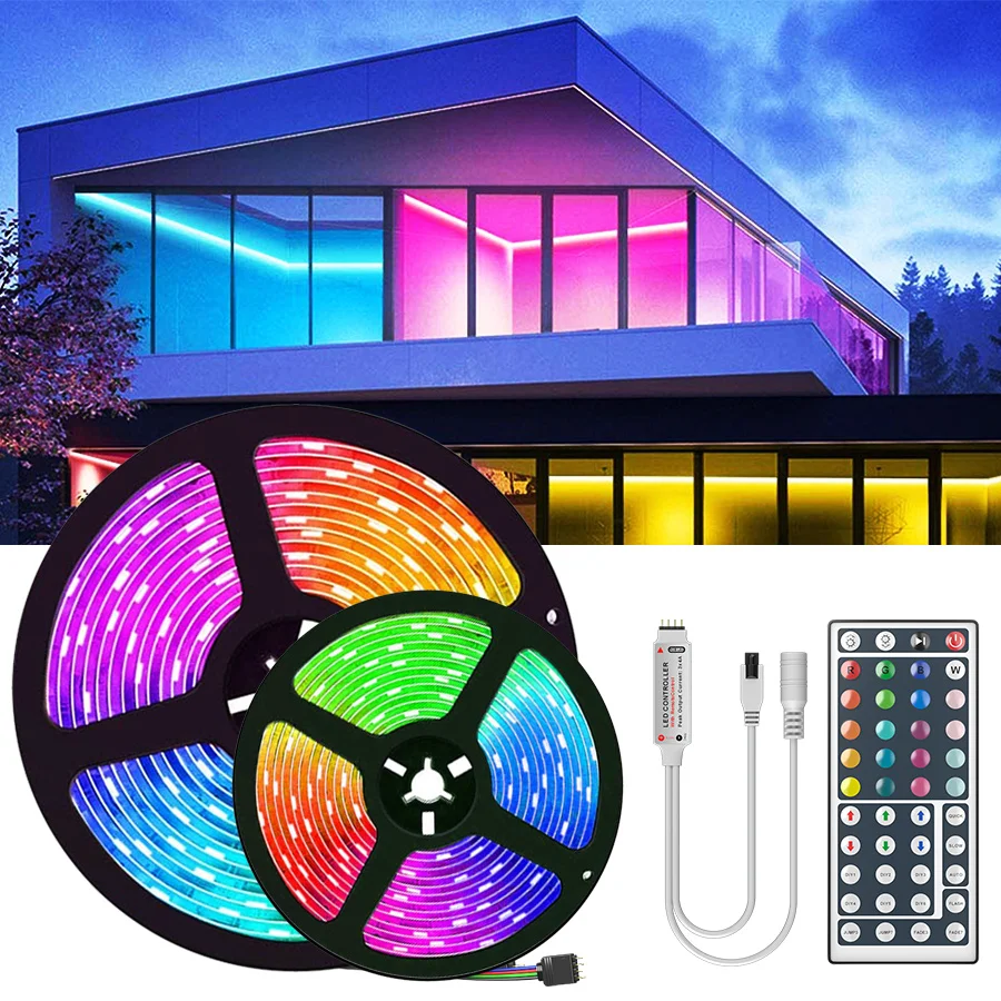 1 м 2 3 5 10 20 Светодиодные полосы 3528 SMD RGB светодиоды гибкая лента прокладки СИД