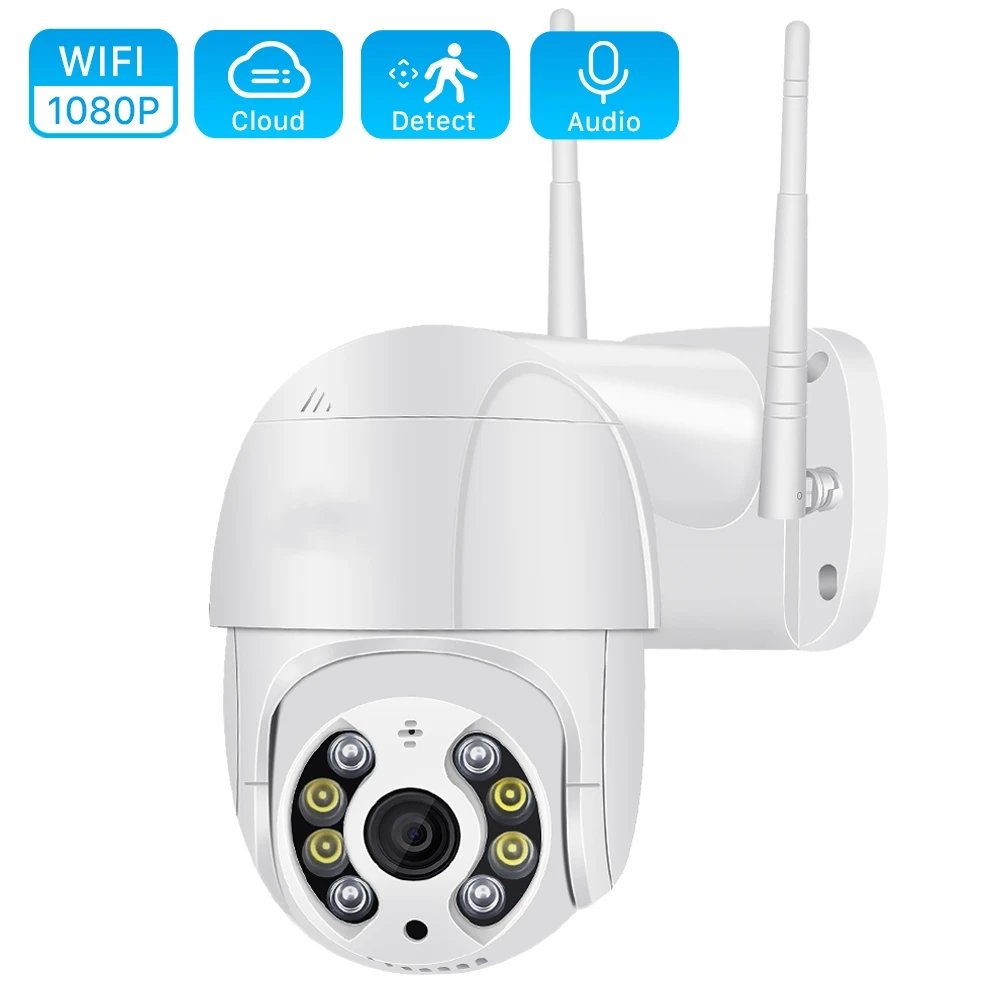 

1080P Super Mini WIFI PTZ IP Camera with Digital Zoom Speed Dome & AI function for Human Detection via Free APP Waterproof IP4X
