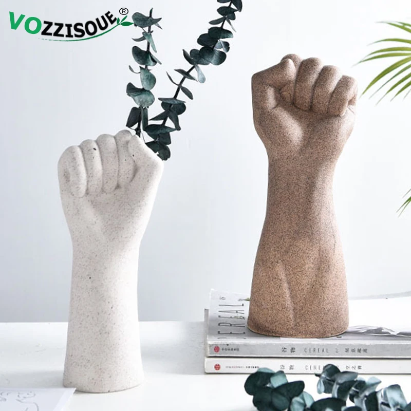 Ins Nordic Decoration Home Ceramic Vase Planter Table Partnership Fists Flower Modern Office Decor Items Pot Bonsai | Дом и сад