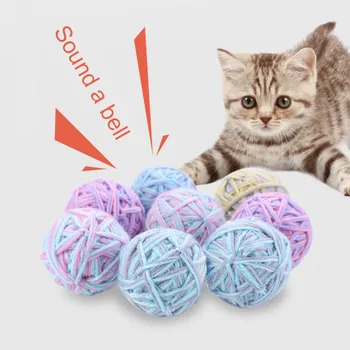 

Fine Wool Ball Pet Cat Toys Bouncing Ball Cat Toy Plush Ball Automatic Entertainment Grinding Claw Toys Random Colors