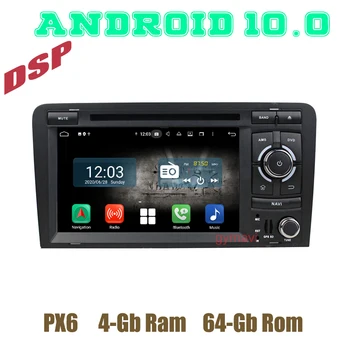 

PX6 Android 10.0 Car DVD GPS Player for Audi A3 S3 RS3 radio 2003 2004 2005 2006 2007 2008 2009 2010 2011 2012 with wifi 4+64GB