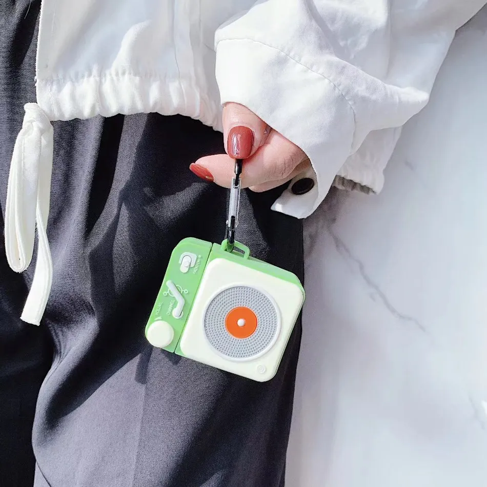 1202H 3D чехол для наушников для Airpods Pro Чехол Силиконовый радио свинья Мультяшные наушники/Earpods чехол для Apple Air pods Pro 3 чехол Брелок - Цвет: 1202H