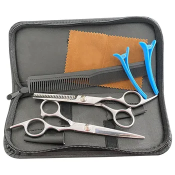

1 Set/7 Pcs Hairdressing Scissor 6-inch Teeth Cut Straight Cut Comb Hair Clip Hair Styling Tools Hair Salon Accessories with Sto