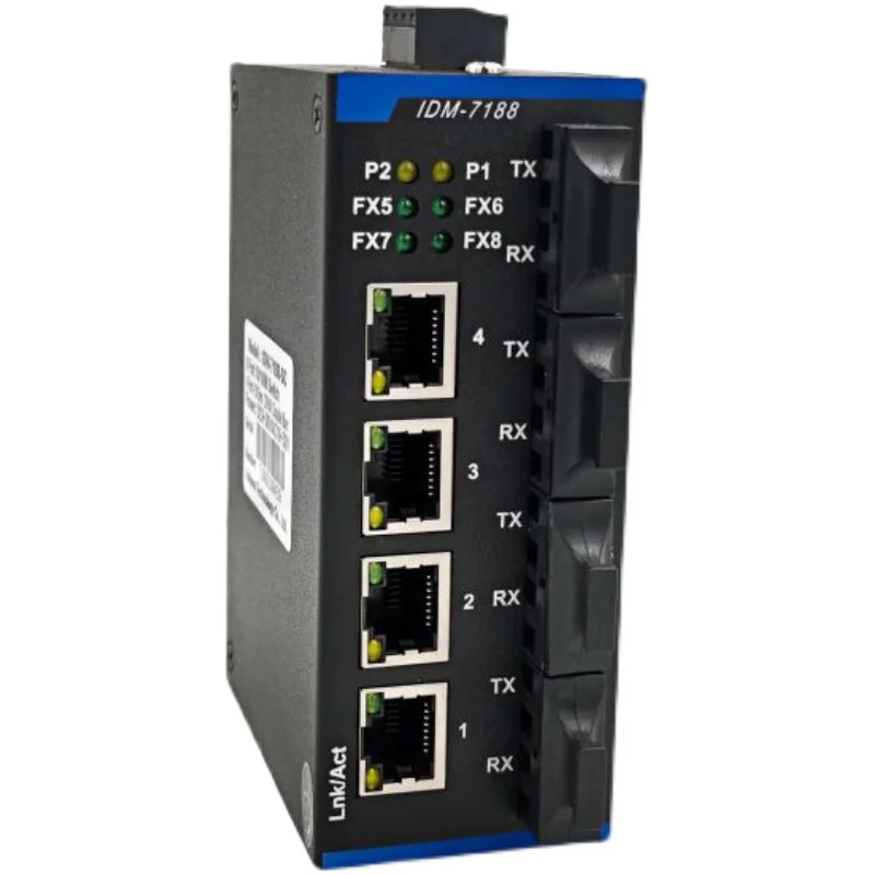

100M 4 optical 4 electric industrial switch four optical port entry-level industrial switch 12V24V power supply rail IDM-7188
