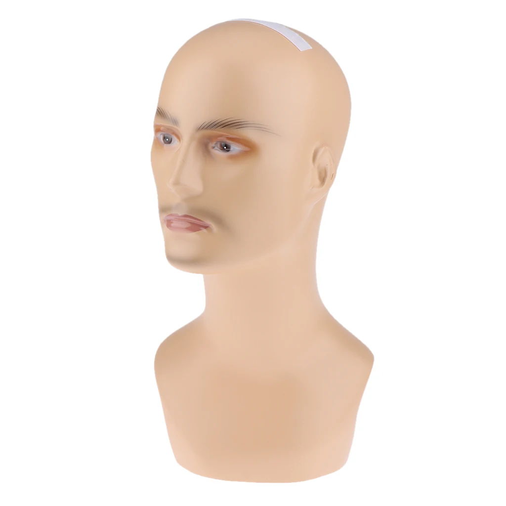 Male Mannequin Head Model Pro Cosmetology Wig Hats Necklace Display Holder