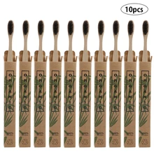 10 шт. натуральная бамбуковая ручка зубная щетка мягкая щетка головка зубная щетка экологическая уход за полостью рта
