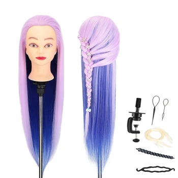 

26" Head Dolls for Hairdressers Hair Synthetic Mannequin Head Hairstyles Female Mannequin Hairdressing Styling Training Head