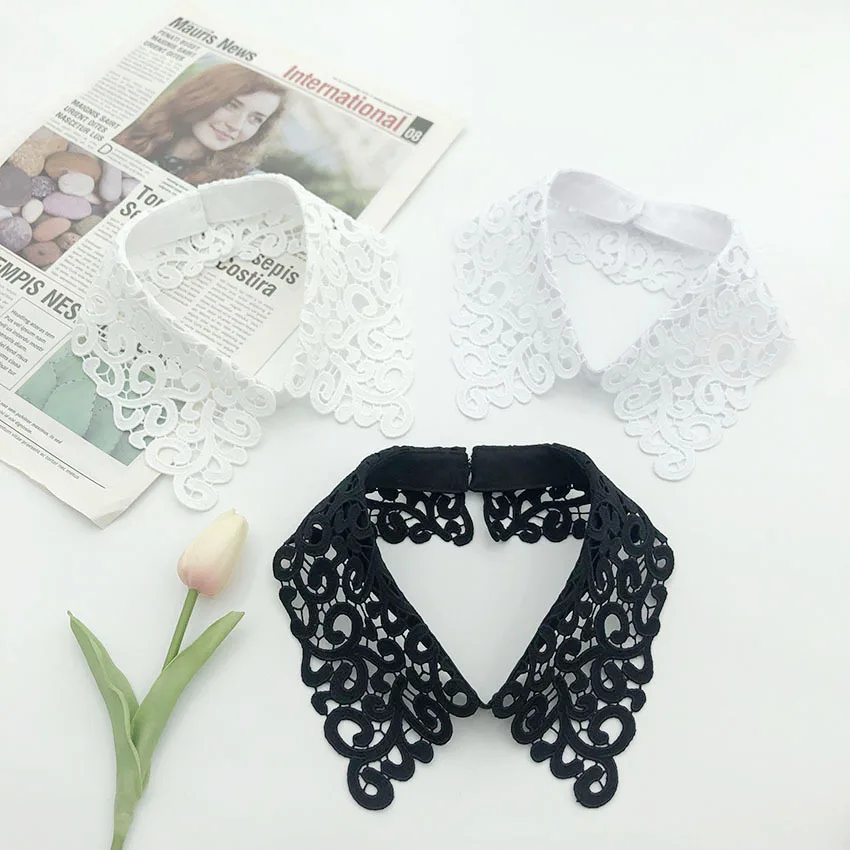 

Female Elegant Necklace False Fake Collar Lapel Choker Women Girls Detachable Necklace Lapel Turn Down Shirt Neck Ties