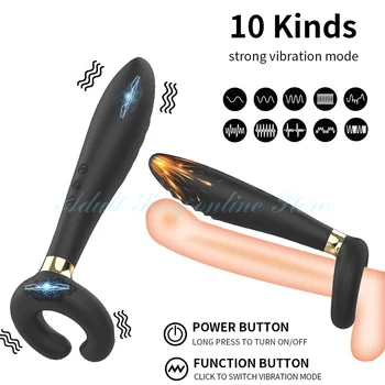 Double Penetration Penis Enlargement Extender G-Spot Dildo Vibrator Nipple Clit Simulator Sex Toys for Men Couple Adult Products 4