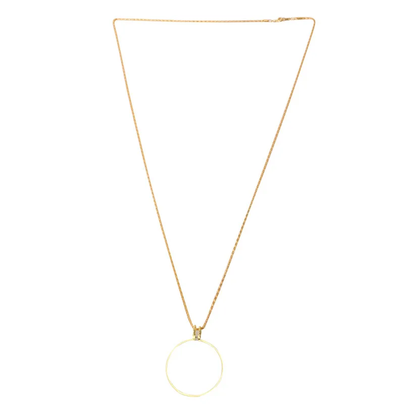 

1PC Magnifying Glass 5X Magnifier Jewelry Lens Pendant Loupe Chain Monocle Necklace Gold Color