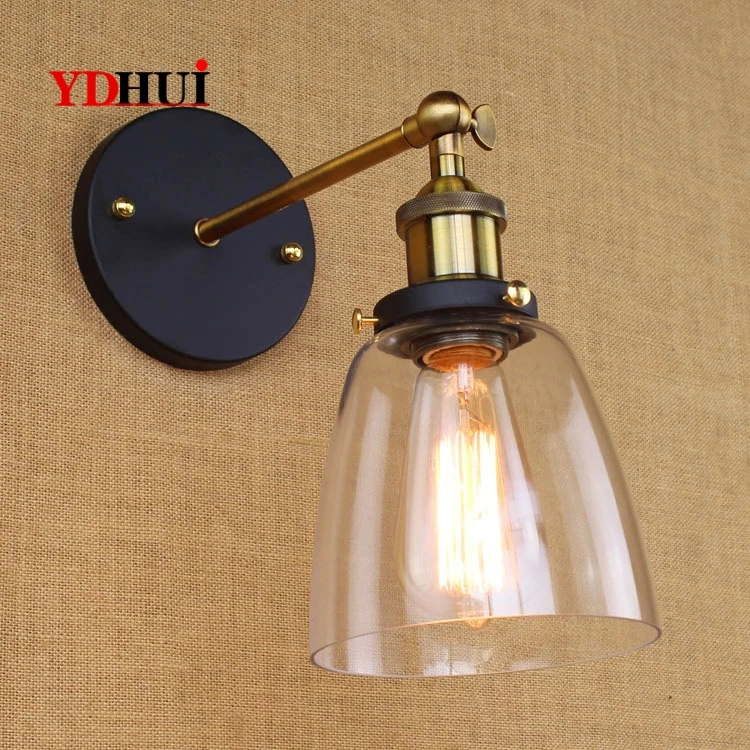 

Loft American vintage single-head small protected wall lamp