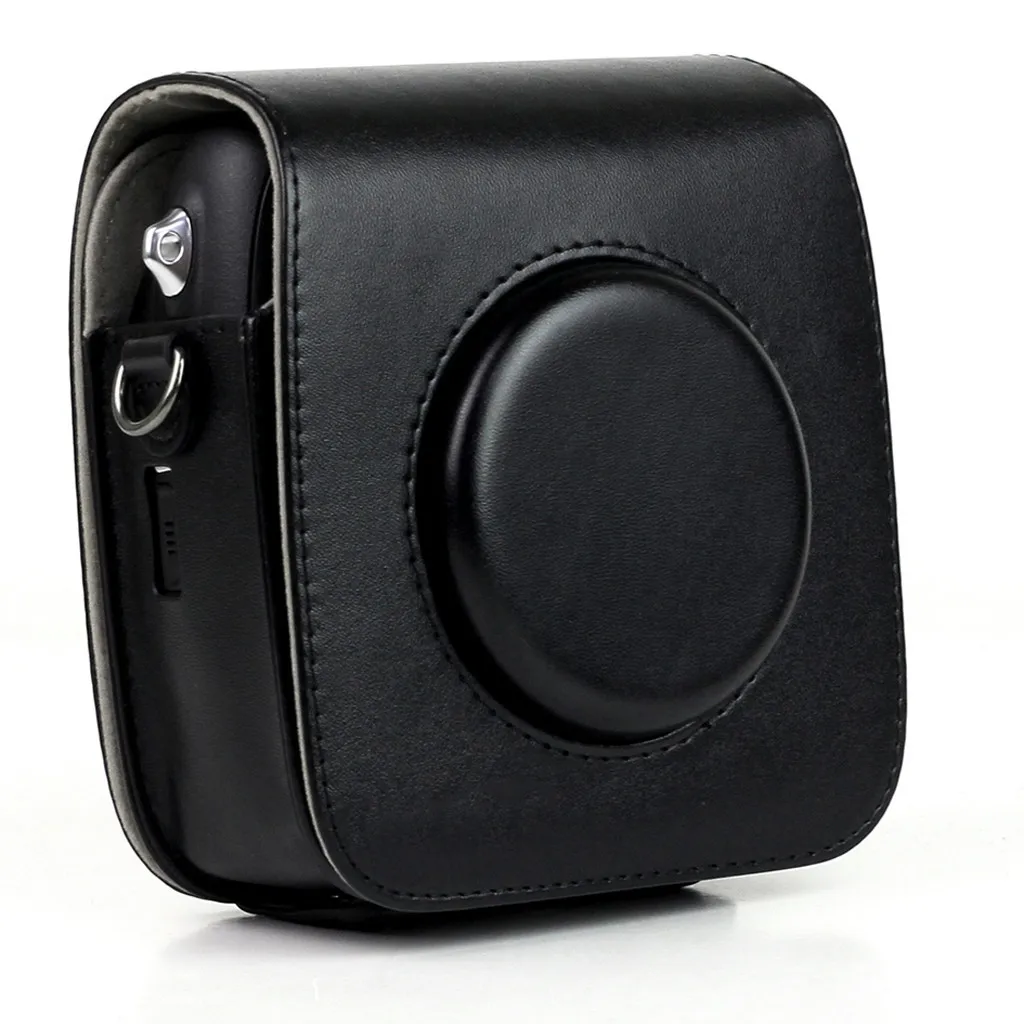 Black Винтажный чехол из искусственной кожи для Fuji квадратная сумка для камеры Fujifilm Instax квадратная SQ10 рюкзак для камеры mochila fotografia - Цвет: Black