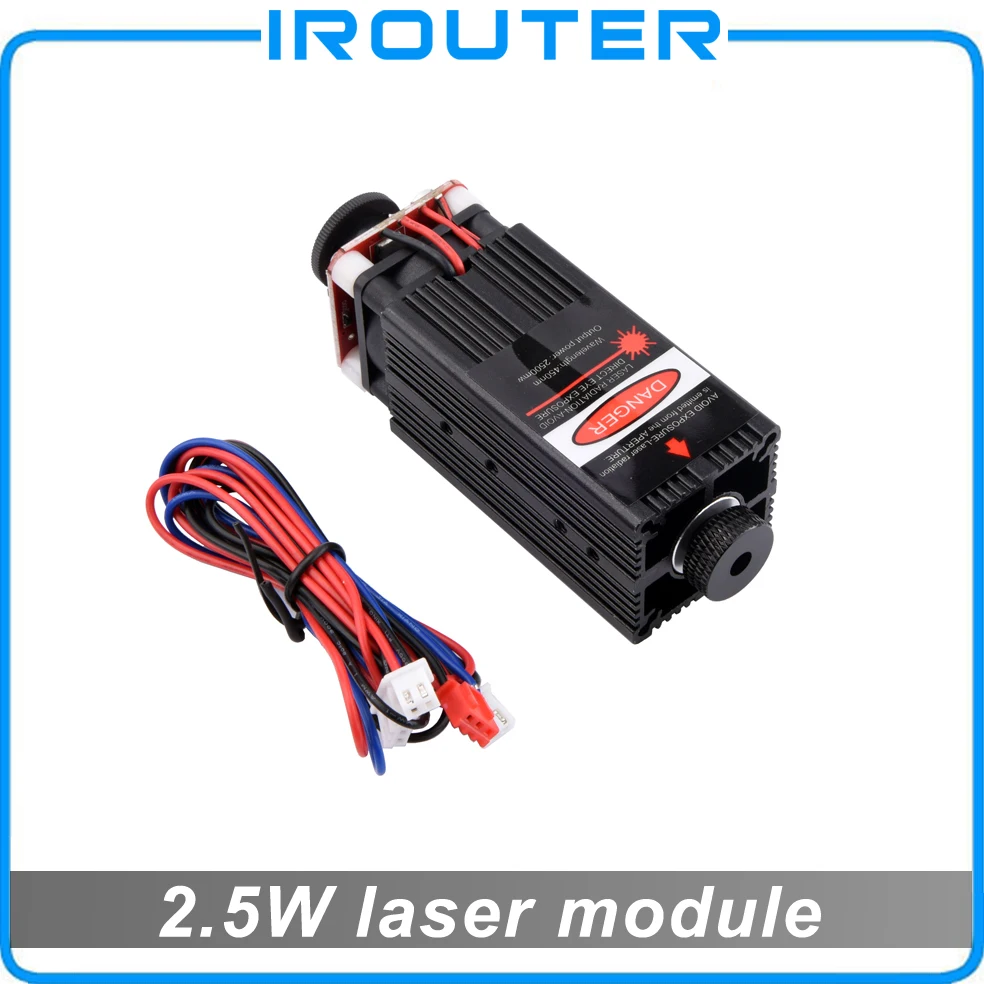 

Freeshipping ! 2.5W Blue Light Laser Module diode for Laser cnc Engraving Machine High-power 450 445nm Focusable Power supply