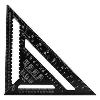 

1 Pcs Black Speed Triangle Inch Miter Square 12 Protractor Metric Rafter Tool