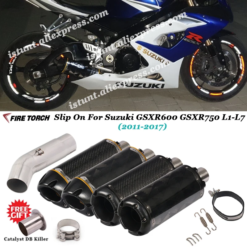 Motorcycle Exhaust Modify Two Brothers Carbon DB Killer Muffler Escape  Middle Connection Link Pipe For GSXR600 GSXR750 L1-L7