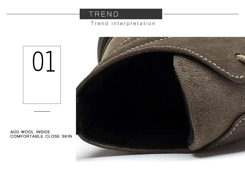 High-Tops Men Snow Boots Botas De Invierno Khaki Brown Chealsea Boots Men Pu Leather Single Outdoor Tooling Ankle Booots Lace-up