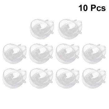 

10pcs Christmas Ball Hollow Plastic Transparent Pendant Christmas Tree Decor Christmas Ball Ornament for Shop Home Office