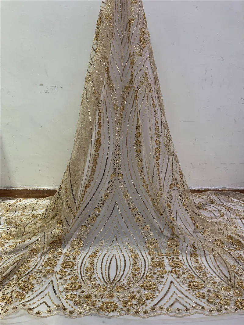 Черная белая кружевная ткань с блестками в африканском стиле ткани высокого качества 3D Цветы нигерийское Тюлевое кружево ткань с бисером для свадебного платья