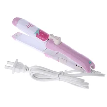 220 В выпрямитель для волос, мини щипцы для завивки волос, дорожные инструменты для волос, милый карамельный цвет, A6HB