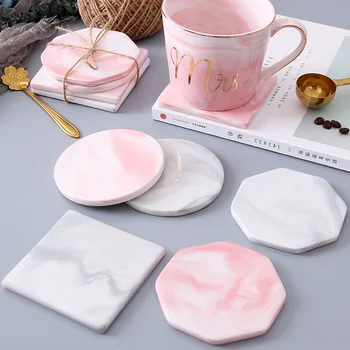 

1Pc Nordic Marble Ceramic Coffee Tea Cup Placemat Bottle Coaster Table Decor Kitchen Supplies