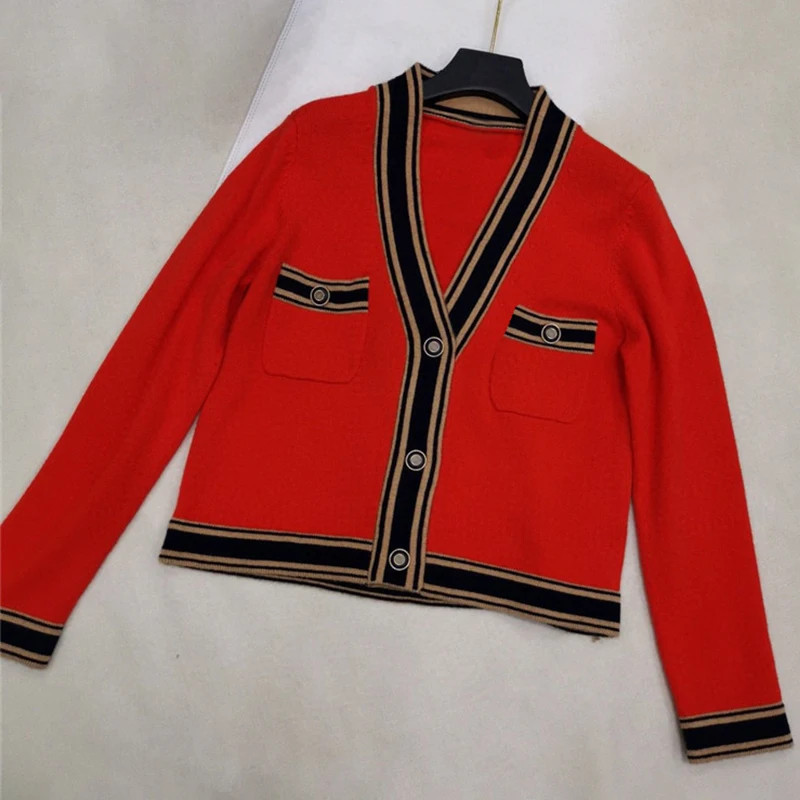 

Brand Clothing Jackets Button Cardigan Coat Women Long Sleeve Spring Blouson Femme Red Office Clothes Outfit Slim Outerwear