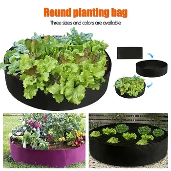

Garden Bed Grow Bags Round Planting Container Breathable Outdoor Vegetable Felt Fabric Planter Pot for Plants Nursery Flower