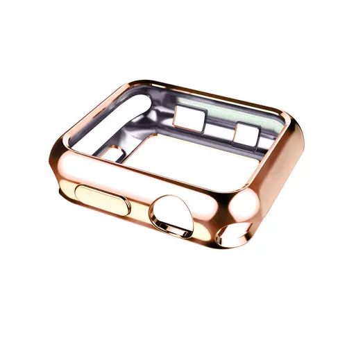 Champagne gold ТПУ бампер для apple Watch 4 Чехол 44 мм 40 мм(iwatch 5) apple watch 3 2 1 ремешок 42 мм 38 мм защитный чехол для экрана аксессуары - Цвет: Champagne gold