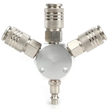 

New 3-WAY Quick Coupler 1/4 inch NPT Quick Connector Air Hose Coupling Pneumatic Tools American Style Europe Style