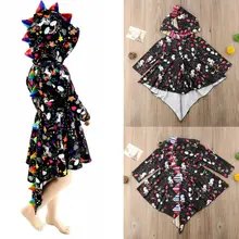 Pudcoco/Коллекция года; осенний Детский костюм радуги с динозавром; платье принцессы для маленьких девочек; праздничная одежда для костюмированной вечеринки