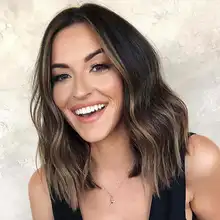 

Synthetic Short Wig For Women Brown Transparent Middle Part Lace 14Inch Cosplay/Daily Bob 2 Color Hair