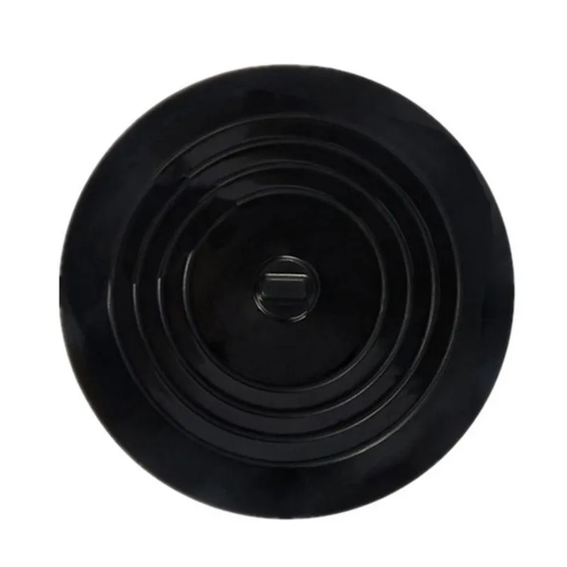 1pcs Kitchen Silicone Drain Plug Hair Filter 15 cm Bathtub Stopper Drain Plug Sinks Hair Stopper Flat Cover Bathroom Accessories - Цвет: Черный