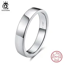 ORSA JEWELS Настоящее 925 пробы Серебряное женское кольцо классическая круглая форма простой стиль кольцо на свадебный юбилей модное ювелирное изделие SR73