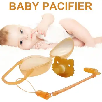 

Baby Silicone Silver Pacifier Newborn Soothie Pacifier Teeth Box Holder Case Clip Yellow 0-6 Months Essential Soother