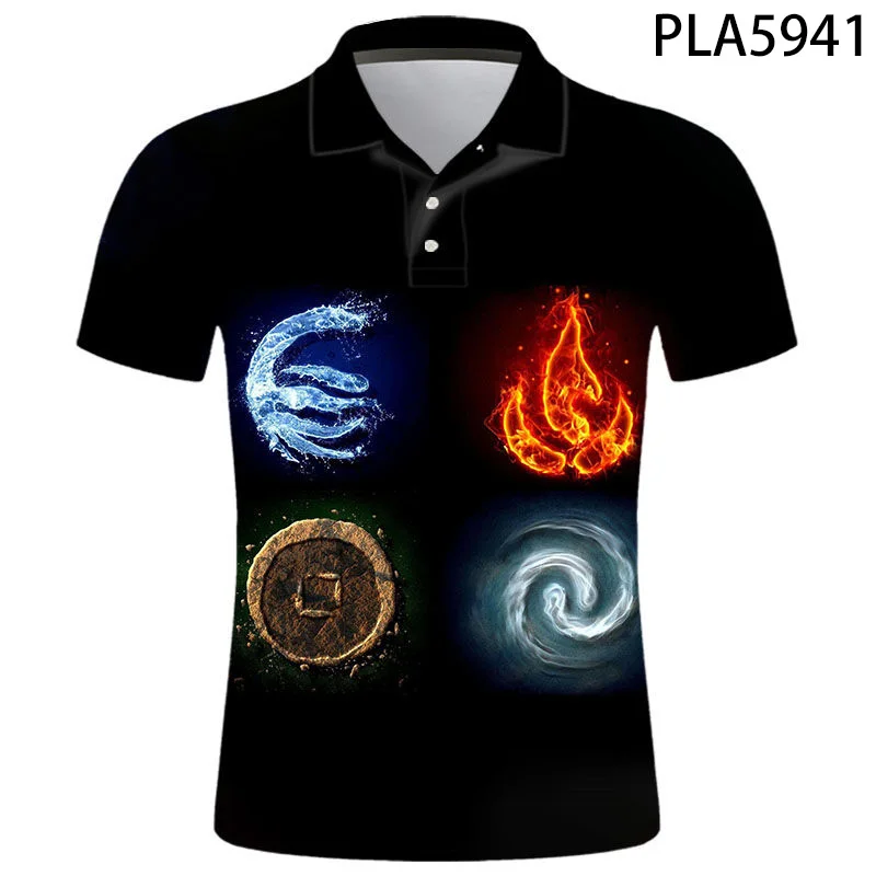 Ropa De Hombre Moda Casual Estate Manica Corta 3D Stampato Camicie Da Uomo Avata L'Ultimo Airbender Streetwear Cool Polo Homme Top