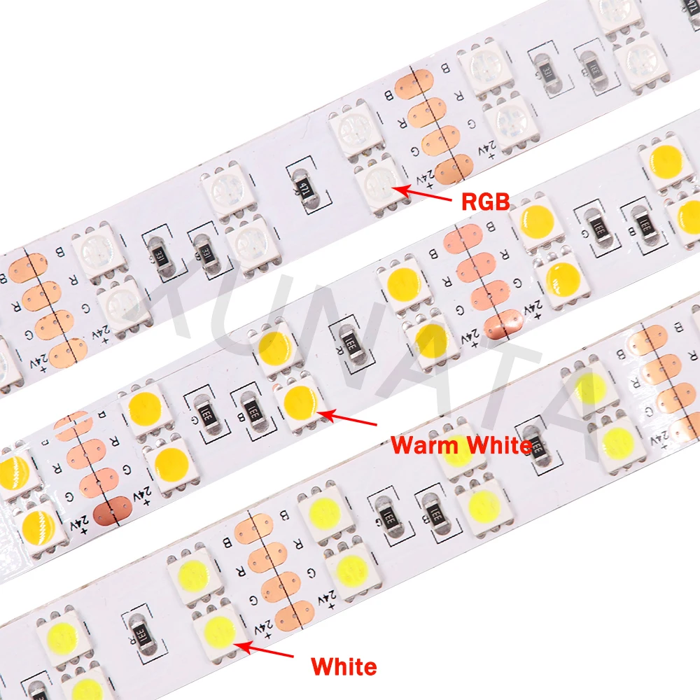 Высокое качество! 5 м DC 12 В 600Led 120led/м Водонепроницаемая SMD 5050 RGB теплая белая