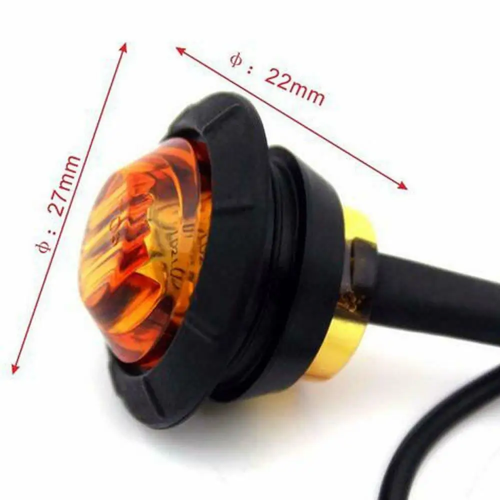 Fuleem 50 шт. 3led Янтарный 3/4 дюймов Мини СВЕТОДИОДНЫЙ Датчик дорожного просвета боковые габаритные огни 12 в водонепроницаемый