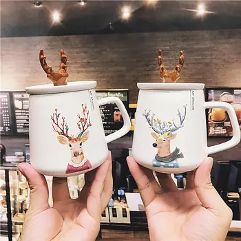 

Nordic Creative Coffee Mug Ceramic Hand-made with Lid Personalized High Quality Espresso Cups Canecas Kitchen Drinkware DB60MK