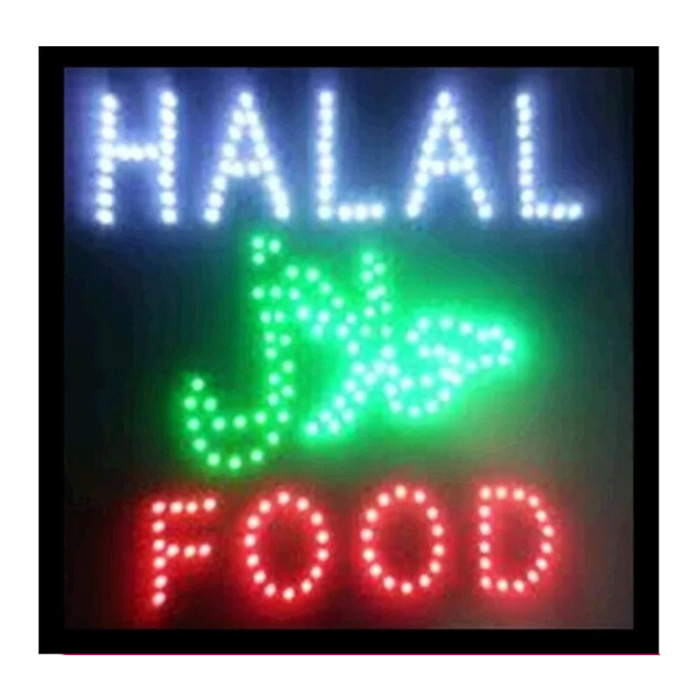Halal Food Restaurant Business Store Open Led Sign Advertising Sign