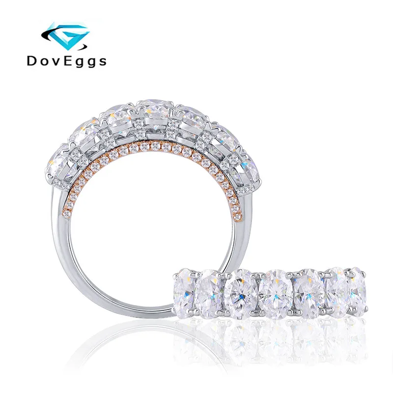 DovEggs 14K 585 White and Yellow Gold New Arrival 4x6mm Oval Cut Moissanite For Women Engagement Anniversary Wedding Gold Ring
