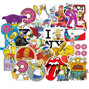 

10/30/50PCS Simpsons Cartoon Graffiti Stickers Car Motorcycle Travel Luggage Guitar Skateboard for Kid Classic Toy Joke Stickers
