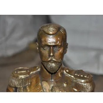 

Sales Russian Tsar NICHOLAS II Warrior Bust Statue Figurines Bronze Craftwork Home Interior Design L3429