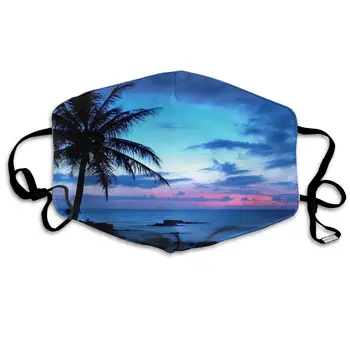 

Unisex Print Mouth Mask - Nature Trees Lake Art Polyester Anti-dust Mouth-Muffle - Fashion Washed Reusable Face Masks for