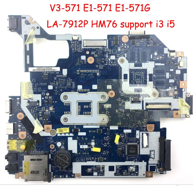 Q5WVH LA-7912P поддержка i3 i5 подходит для Acer aspire E1-571G V3-571 V3-571G материнская плата NBC0A11001 HM76 DDR3 идеальная работа