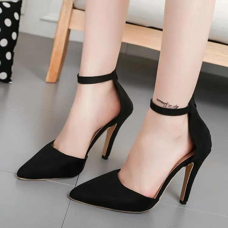 

High Heels Pointed Toe Fine Heeled Shoes Lace-up 2019 Sandals Ladies Branded Pumps Women's Stiletto Gold Latest Casual Summer