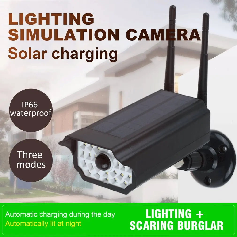

Fake Dummy Camera Outdoor Waterproof Home Camera Solar Power Simulation Camera With LED light Security Surveillance
