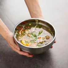 1 шт. миска для смешивания, утолщенная кухонная миска для супа, овощей, двухслойная миска из нержавеющей стали, Салатница, миски для супа
